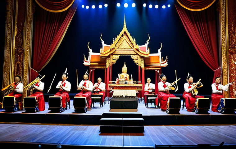 태국 전통 춤 종류 - Classical Thai Dancer**

"A Thai classical dancer in a golden, intricately embroidered costume, perf...