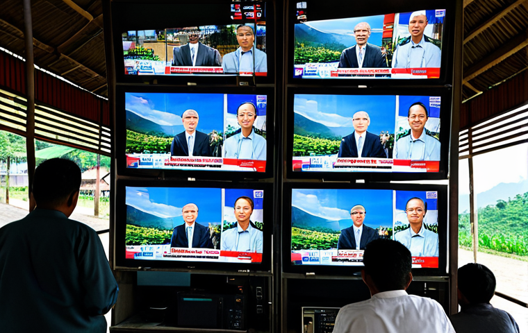 태국의 저널리즘 발전 - **Prompt 2: The Tightrope Walk of Thai Journalism**
    A solemn and intense scene depicting a Thai ...