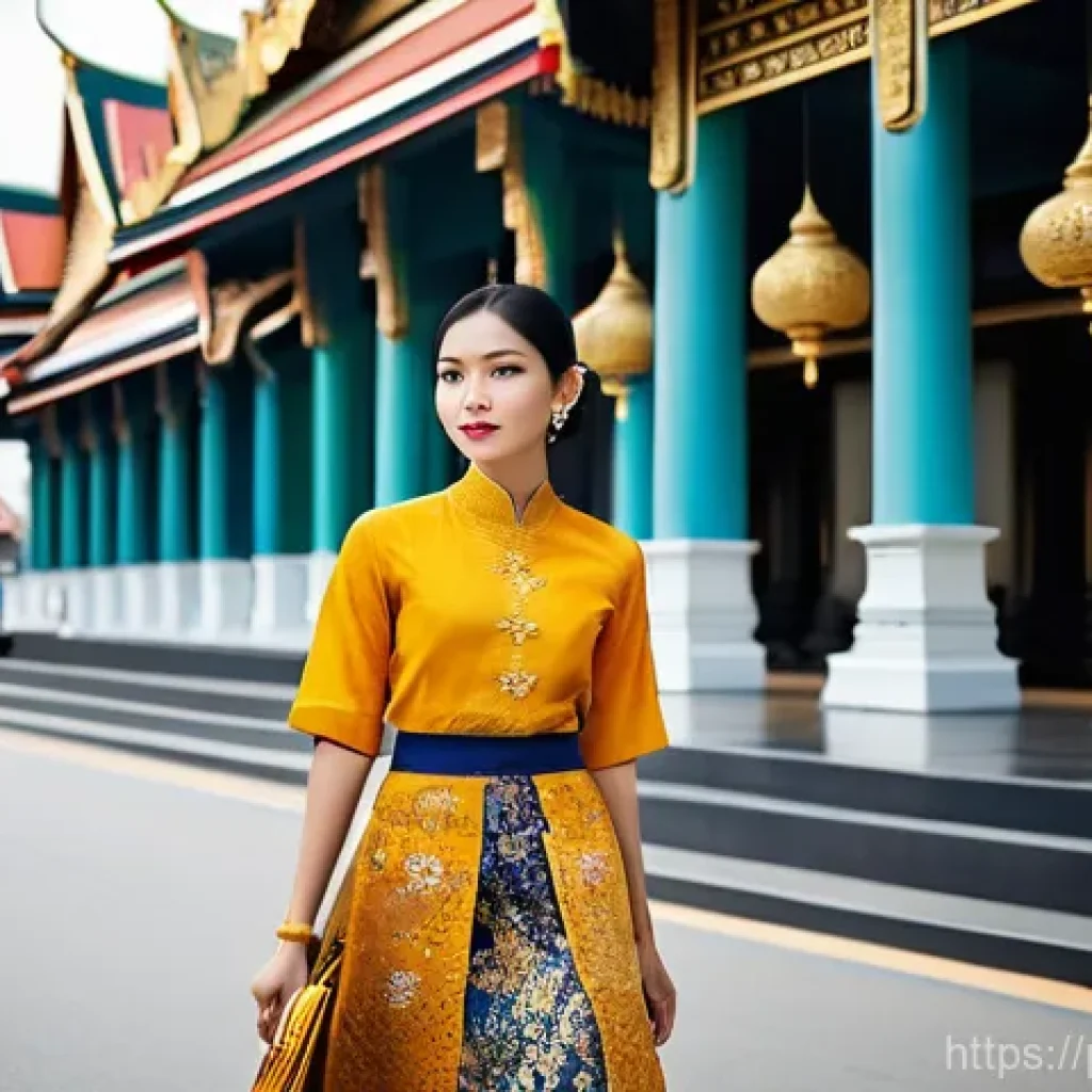 태국의 글로벌 브랜드 성장 - **Prompt:** A vibrant, high-definition photograph capturing the dynamic blend of tradition and moder...