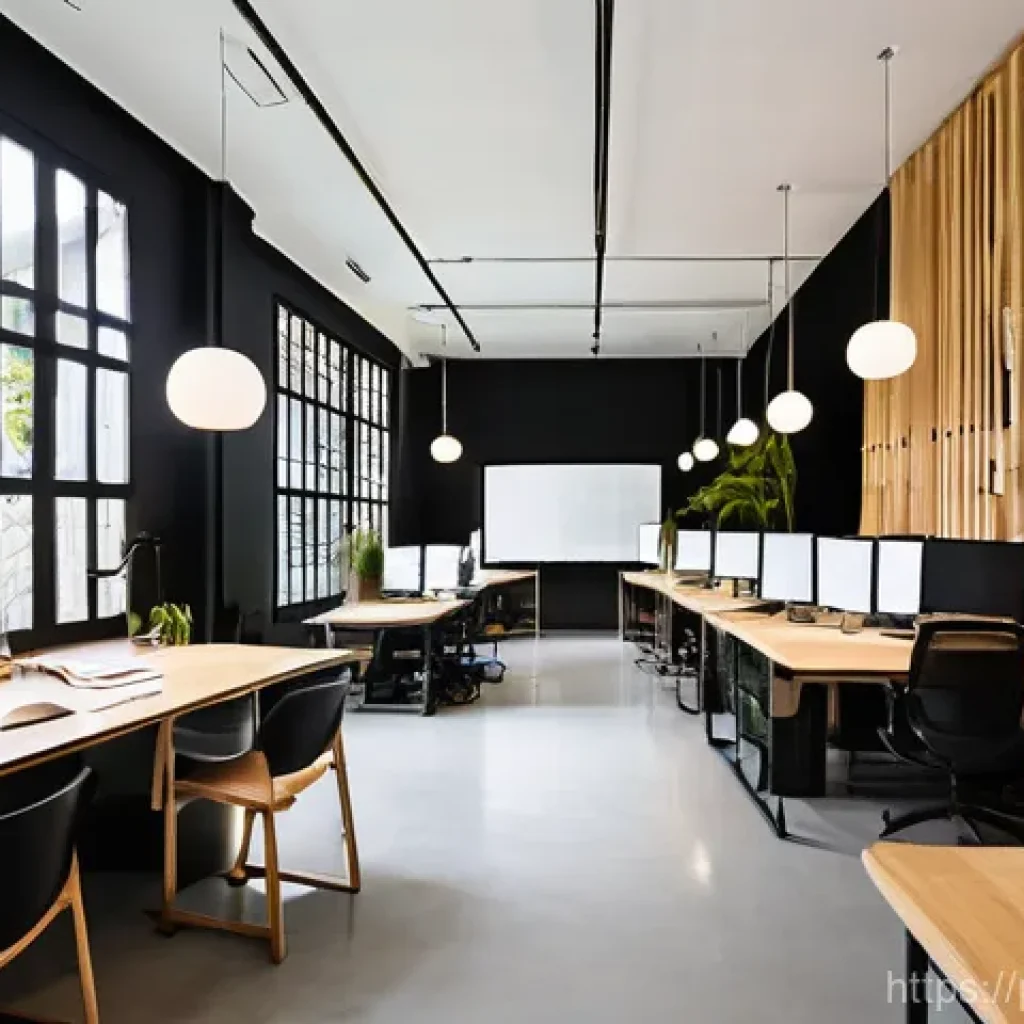 태국의 디자인 아카데미 - **Prompt:** A vibrant and modern university design studio in Bangkok, Thailand. The studio is filled...