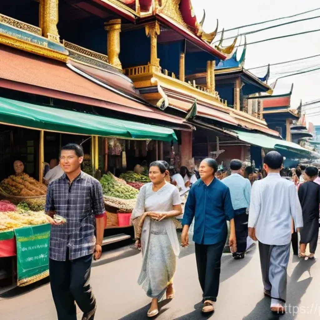태국의 인구 분포 - **Vibrant Bangkok Metropolis**: A dynamic street scene in Bangkok, Thailand, bustling with diverse T...
