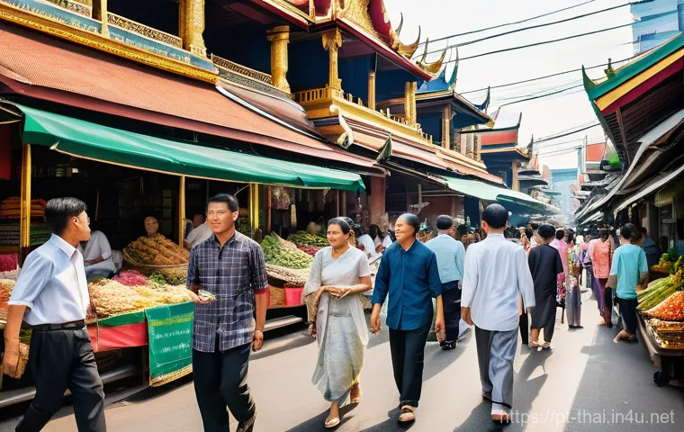 태국의 인구 분포 - **Vibrant Bangkok Metropolis**: A dynamic street scene in Bangkok, Thailand, bustling with diverse T...