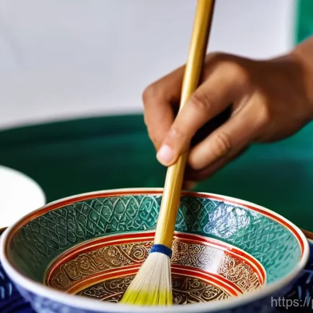 태국의 전통 공예 수업 - **A Benjarong Ceramics Artist at Work**
    A close-up, highly detailed shot of a skilled Thai artis...