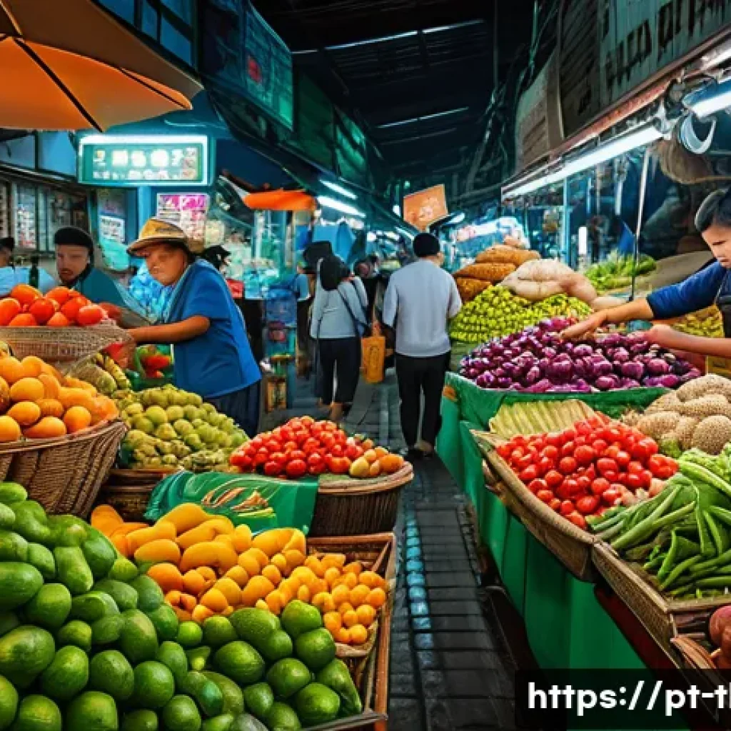 태국의 재래시장 체험 - Here are three detailed image prompts in English, designed to capture the essence of Thai markets an...